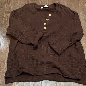 Free People Brown Crewneck Sweater